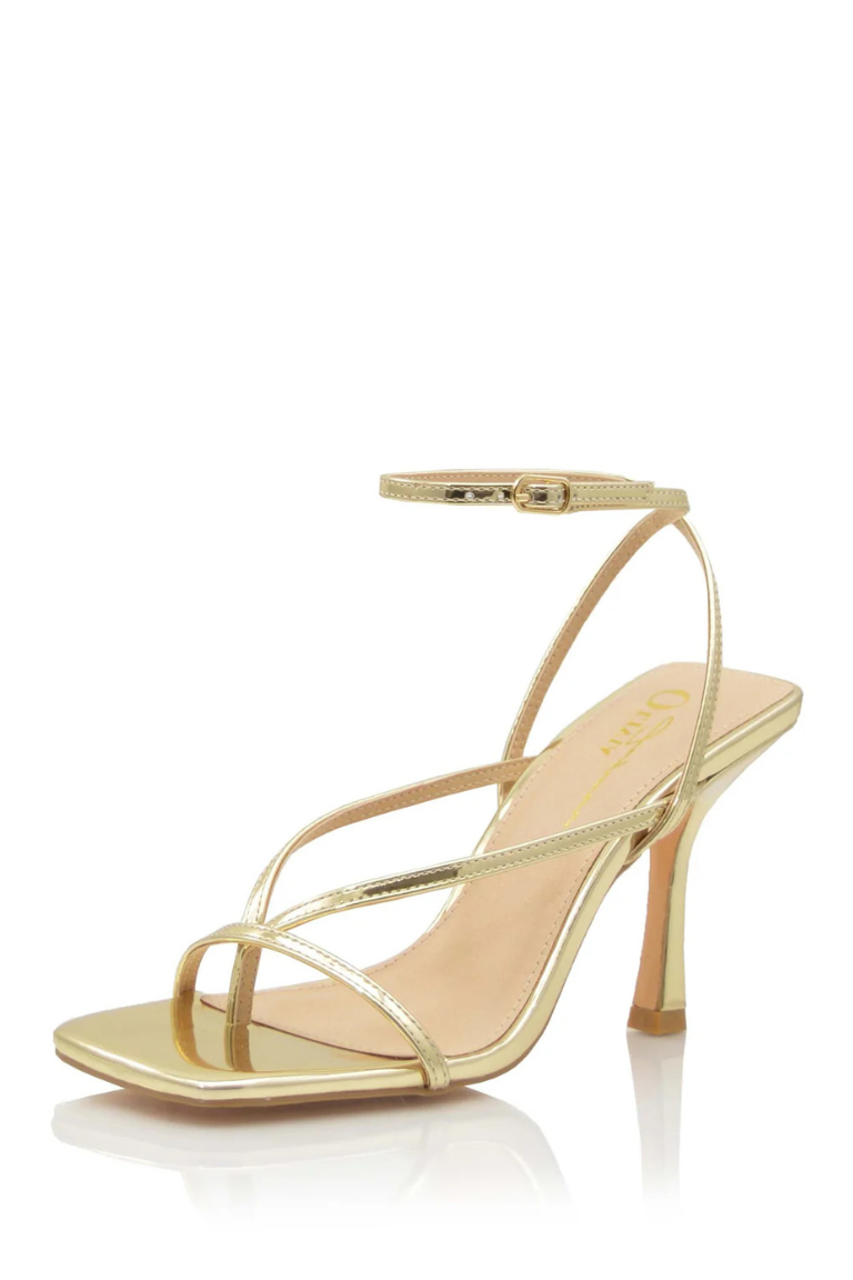 Kim Ankle Strap Heels - Gold