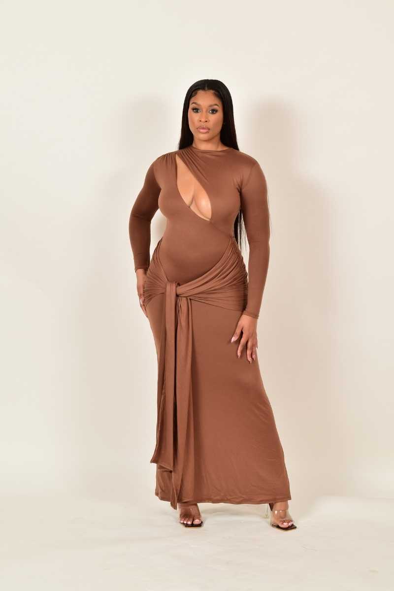 Latasha Double Layer Cutout Maxi Dress