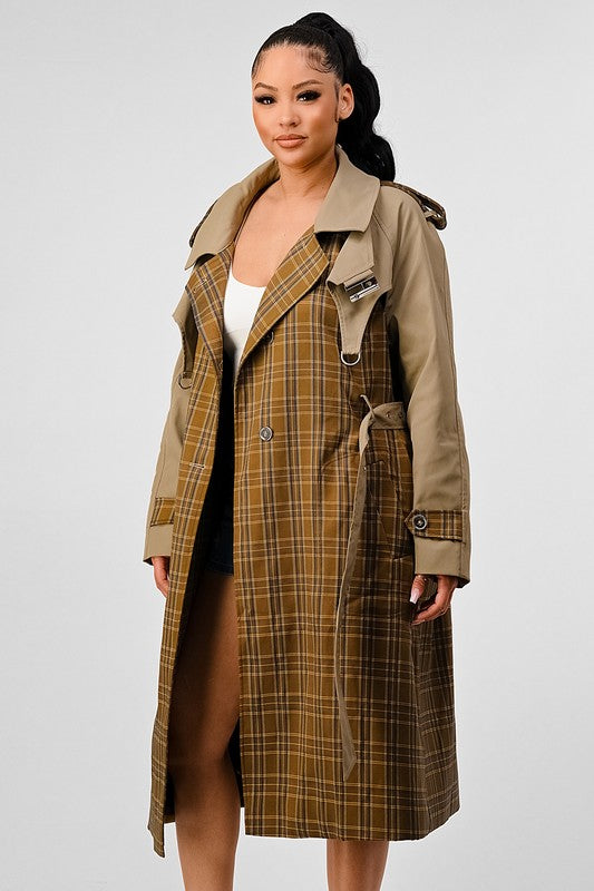 The Bliss Color Contrast Trench Coat