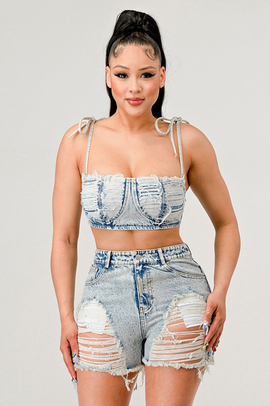 Unrestricted Distressed Denim Set