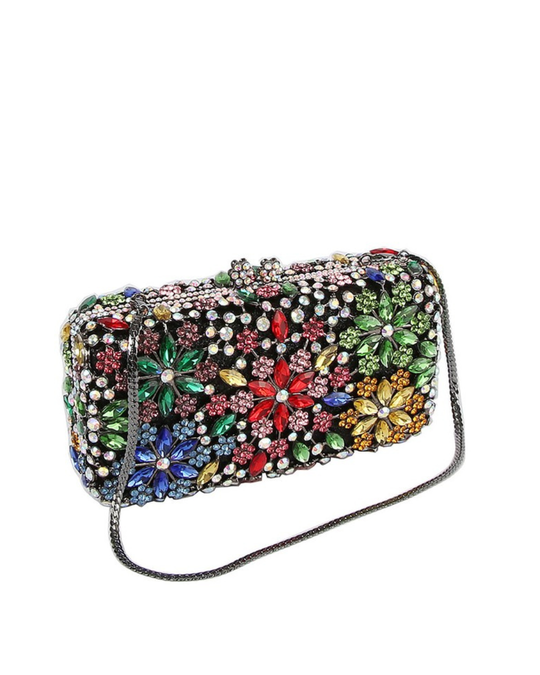 Crystal Bloom Rhinestone Clutch