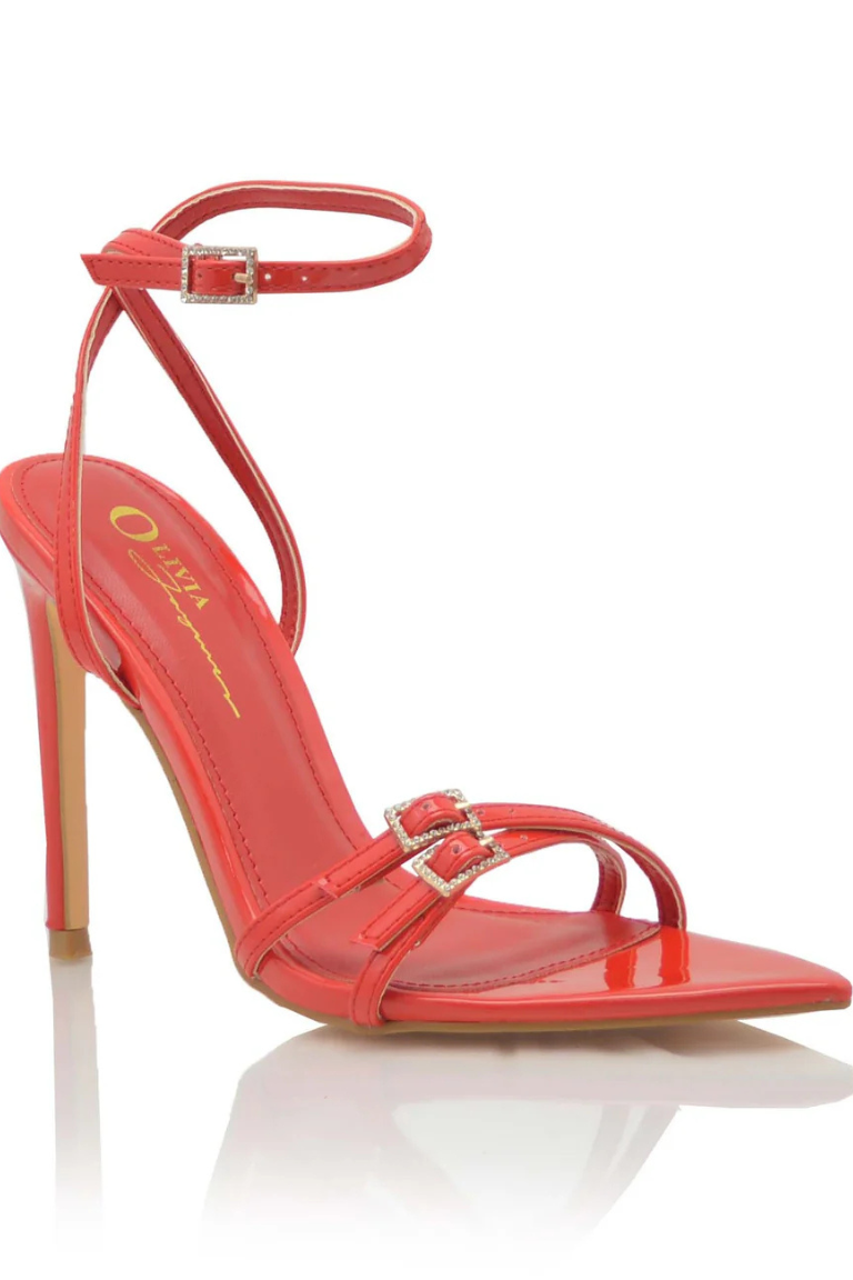 Rubi Mary Jane Strap Heels  - Red