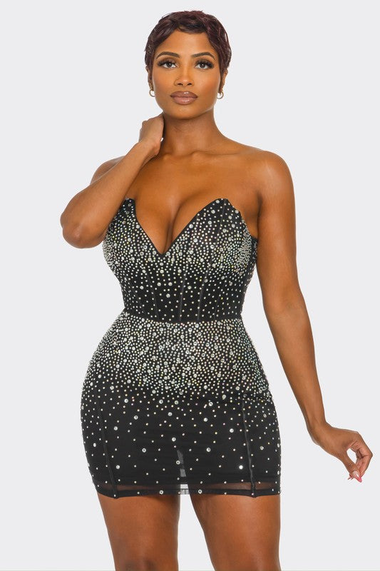 Dazzle & Shine Rhinestone Bodycon Dress