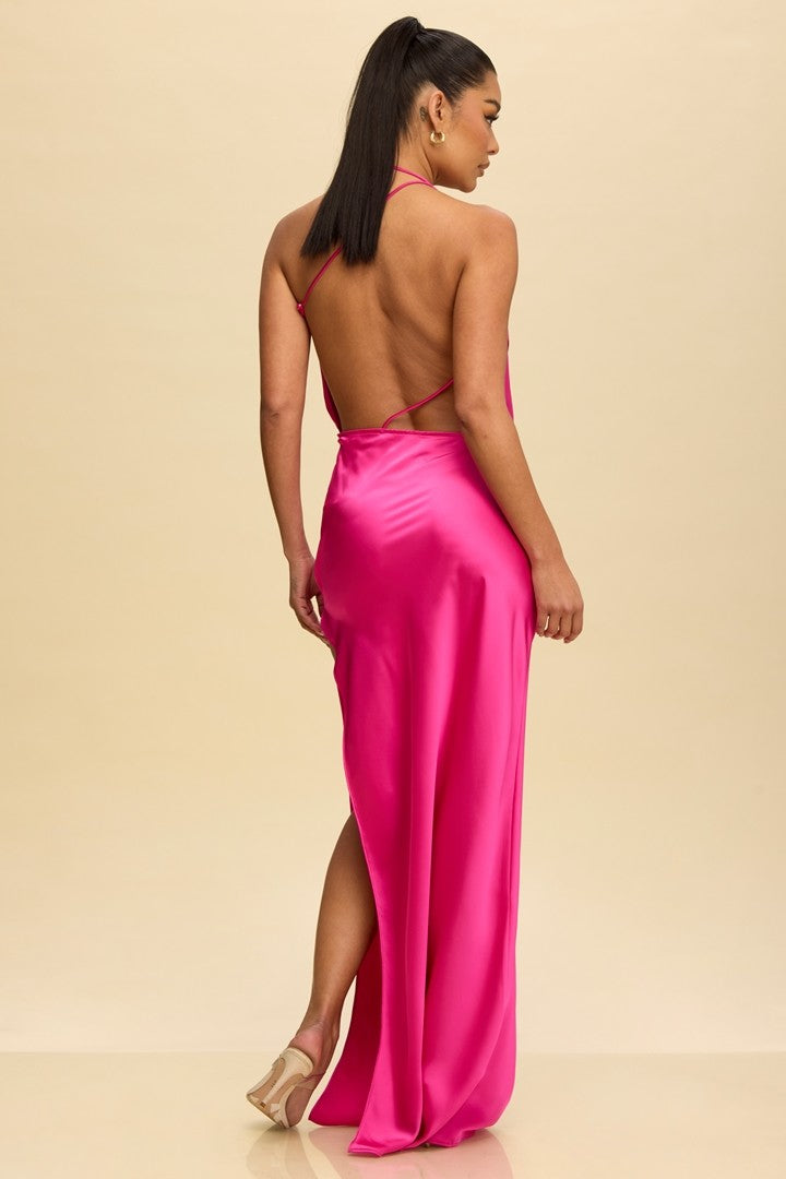 The Drape Satin Maxi Dress