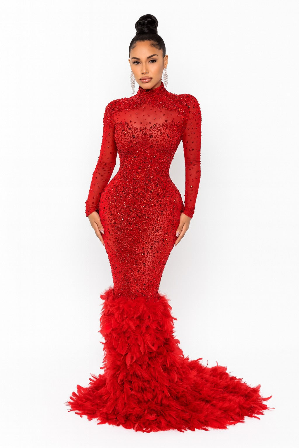 Midnight Feather Diamond Maxi Dress