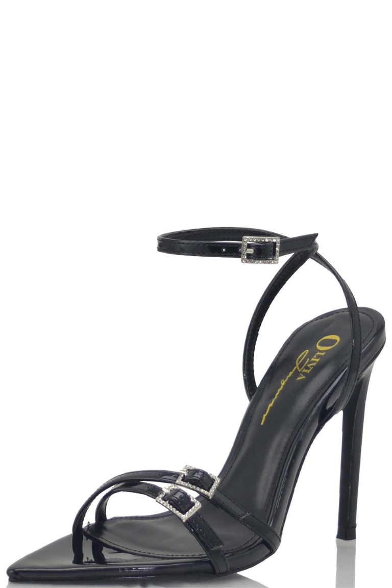 Rubi Mary Jane Strap Heels  - Black