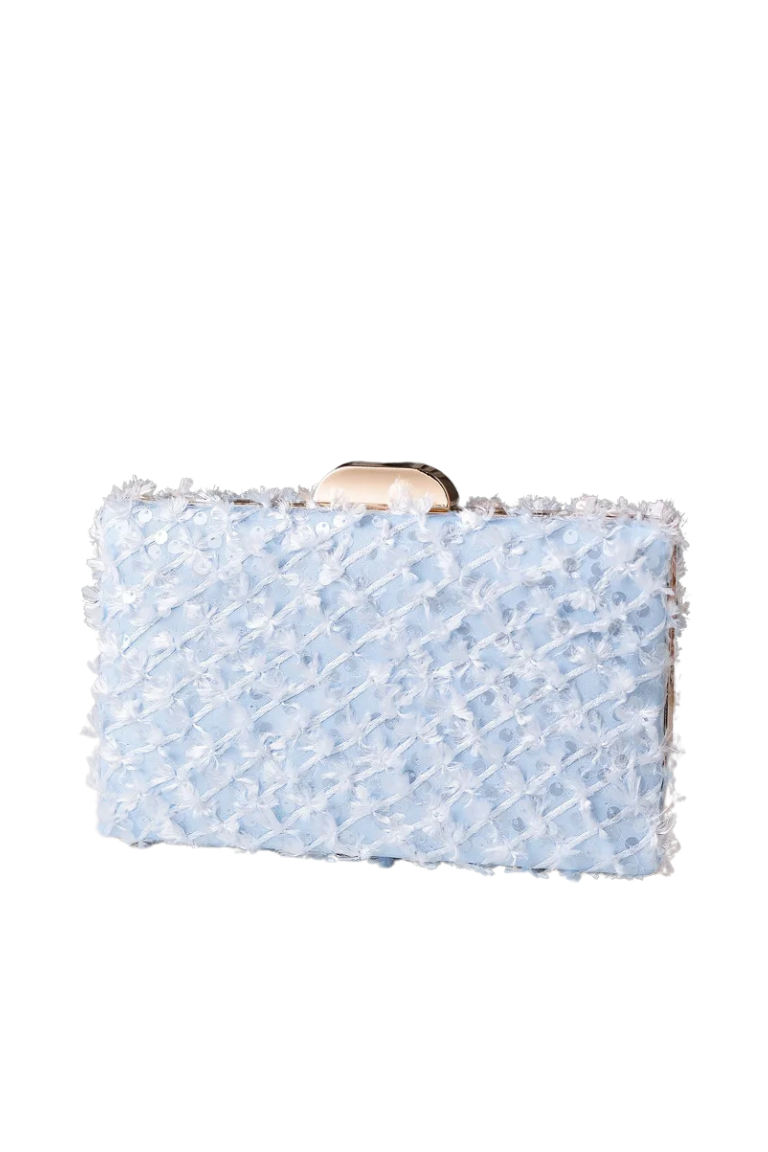 Azure Luxe Sequin Clutch