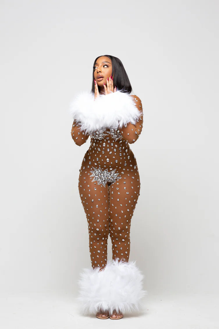Celeste Feather Diamond Jumpsuit