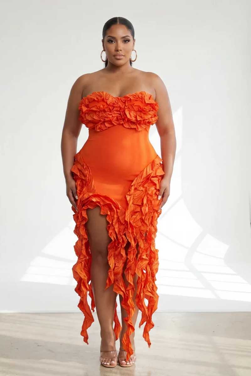 Shanti Babe Plus Dress (Orange)