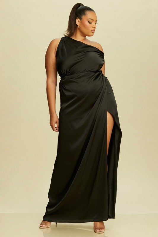 Luxe Satin Allure Maxi Dress Plus