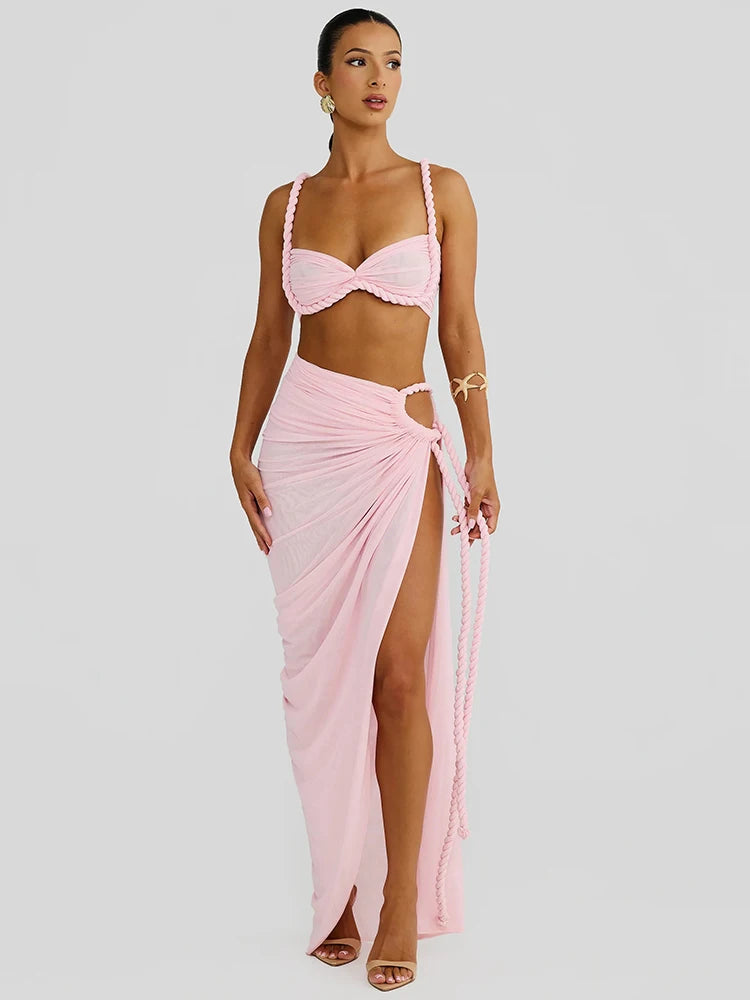 Tropical Ombre Braided Skirt Set