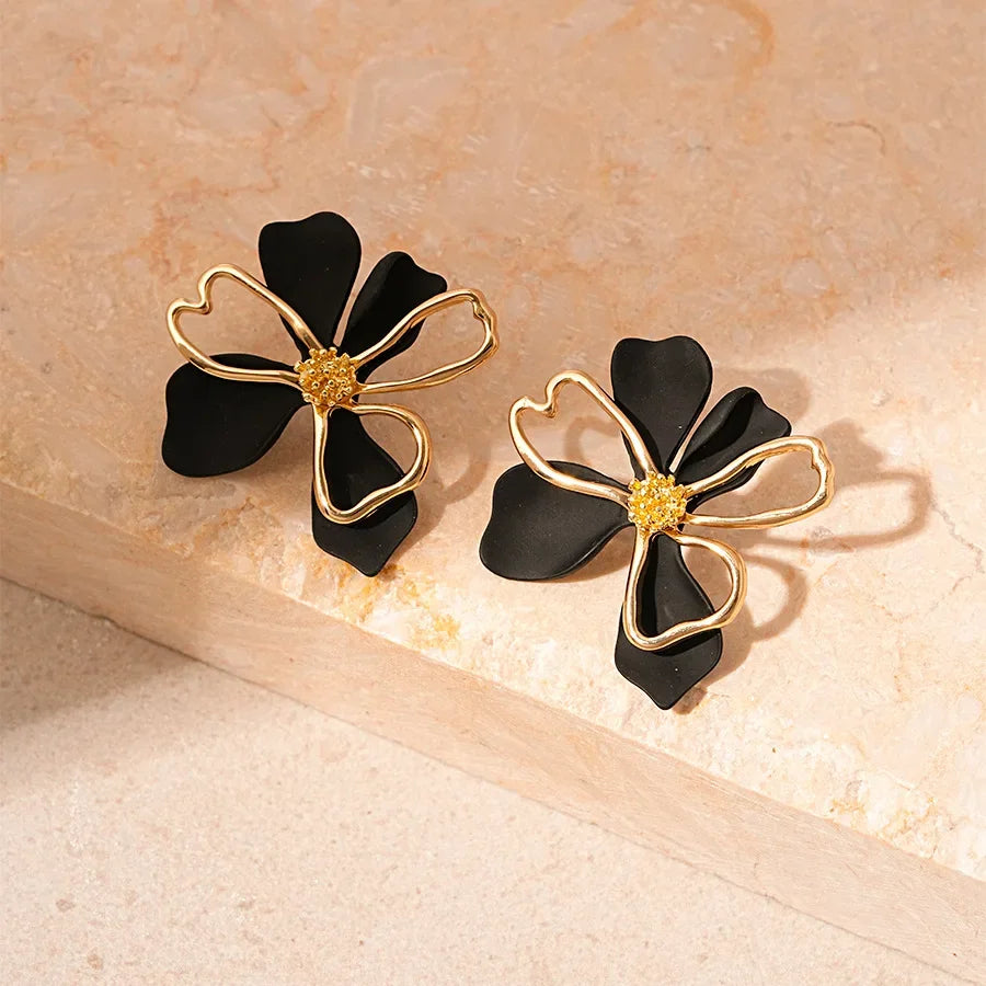 Frosted Petal Stud Earrings