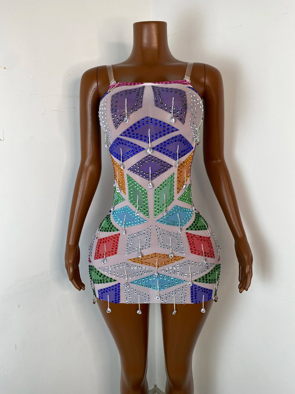 Diamonds Patchwork Mini Dress