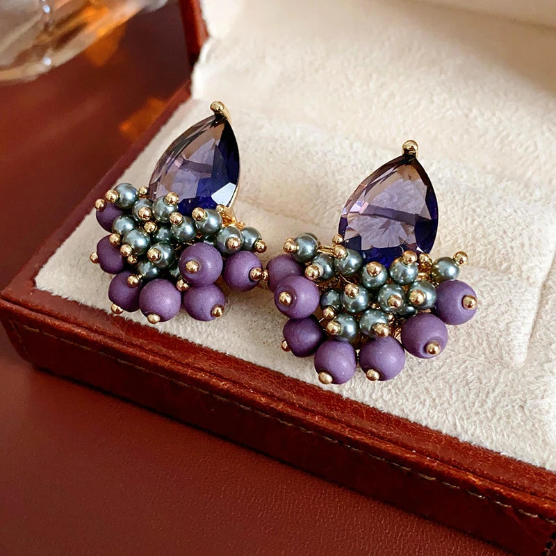 Amethyst Rain Zircon Drop Earrings