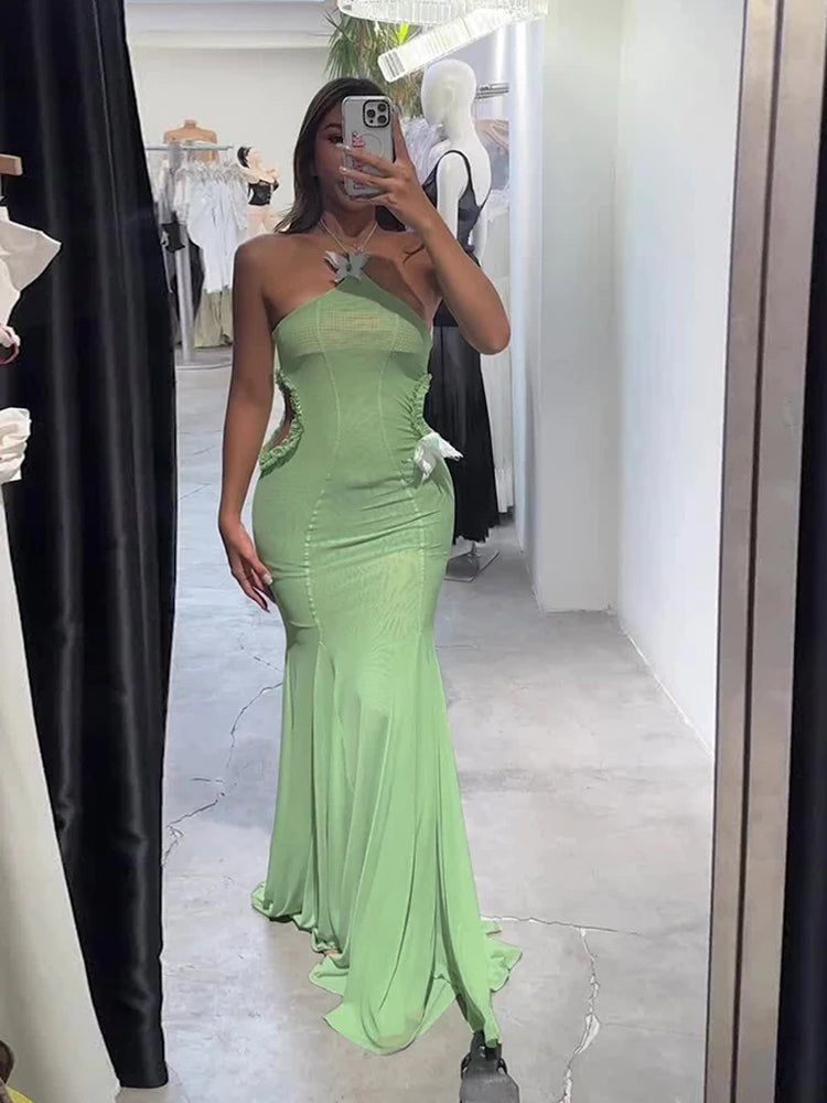 Butterfly Whisper Halter Dress
