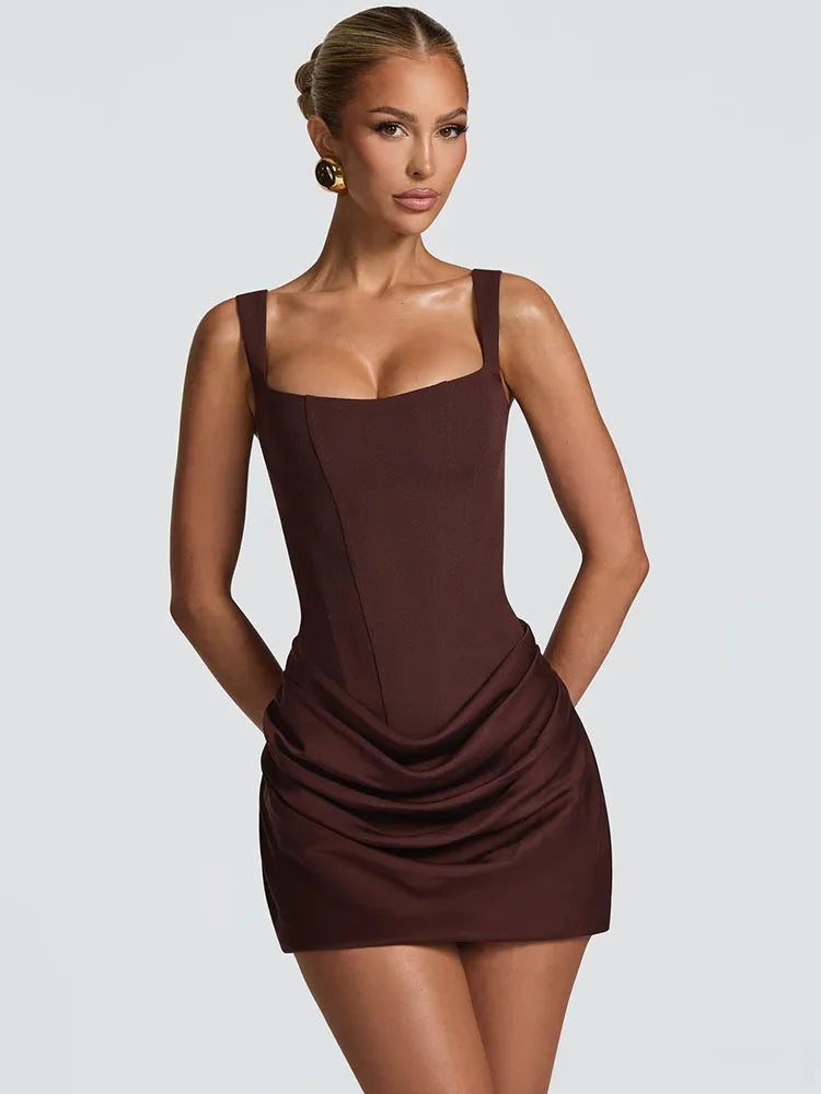 Backless Muse Ruched Mini Dress