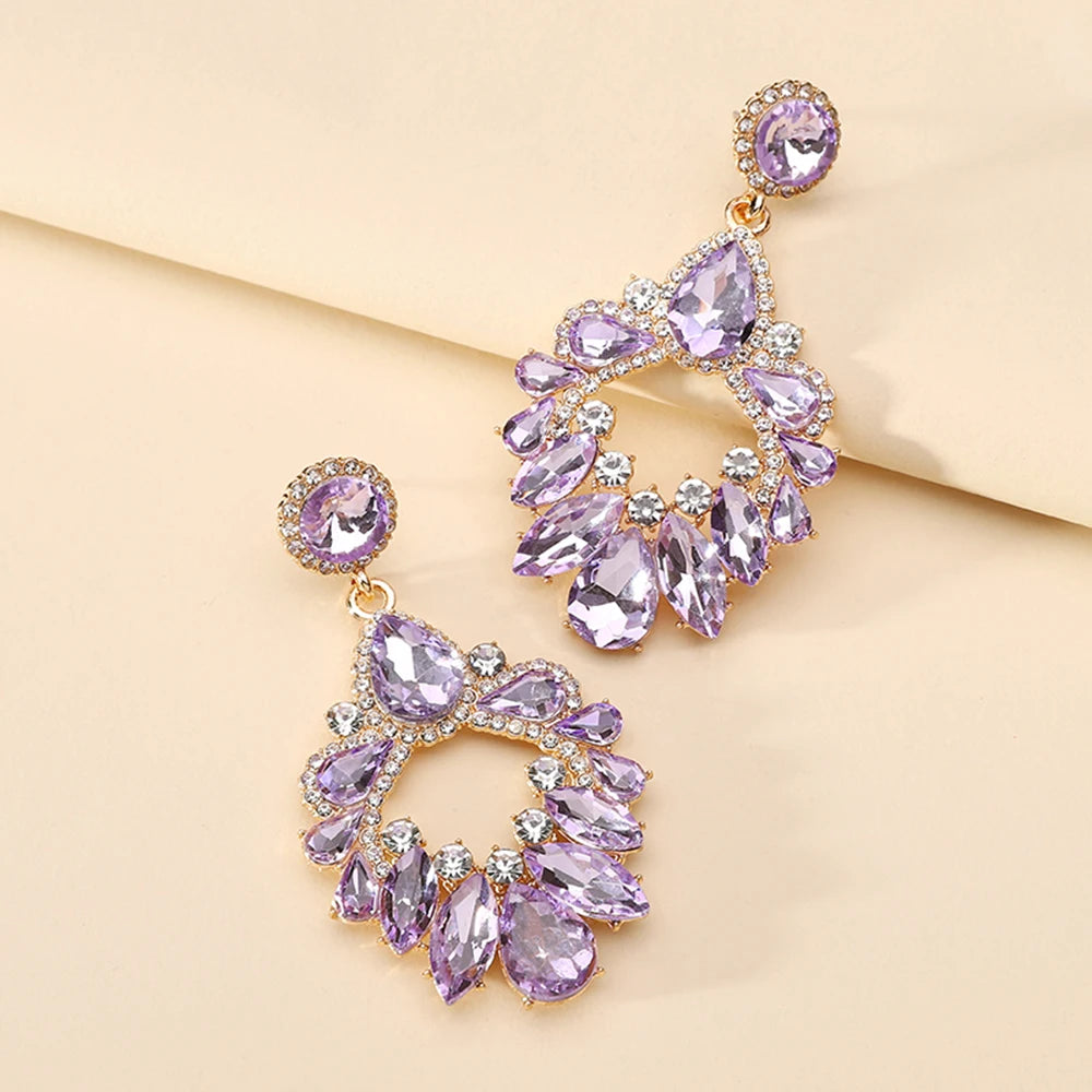 Luxury Crystal Chandelier Dangle Earrings