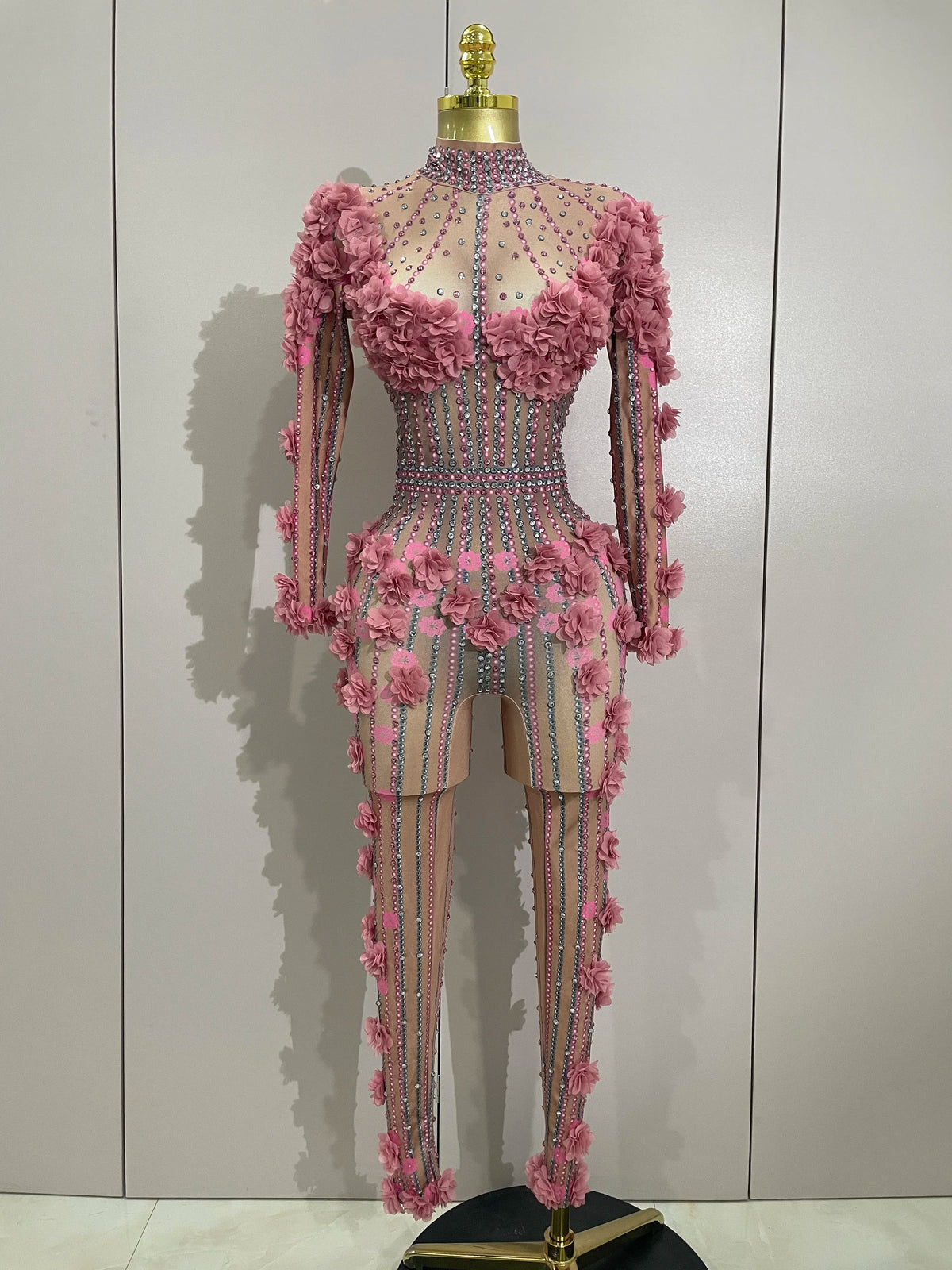 Blush Bloom Rhinestone Jumpsuit
