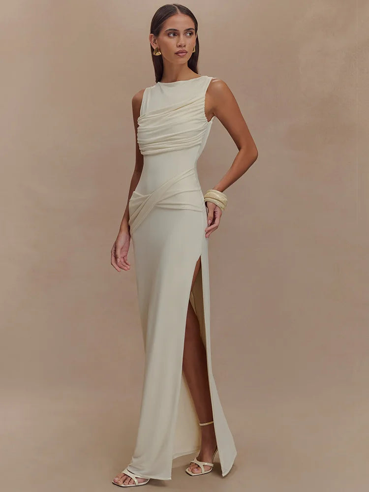 Backless Muse Ruched Maxi Dress