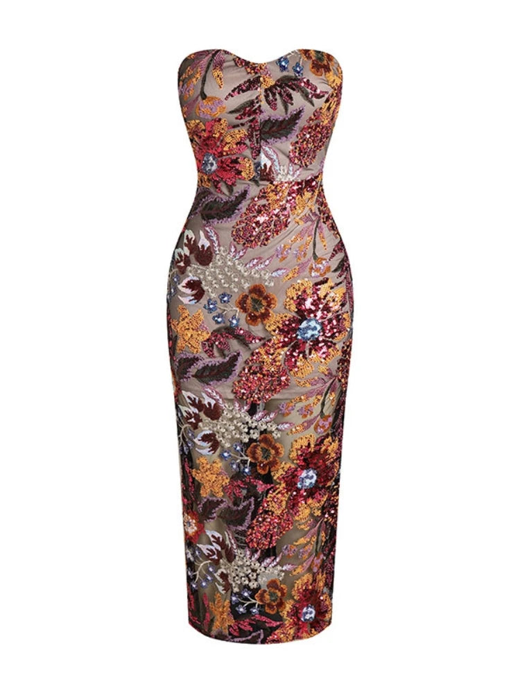 Stardust Bloom Sequin Gown
