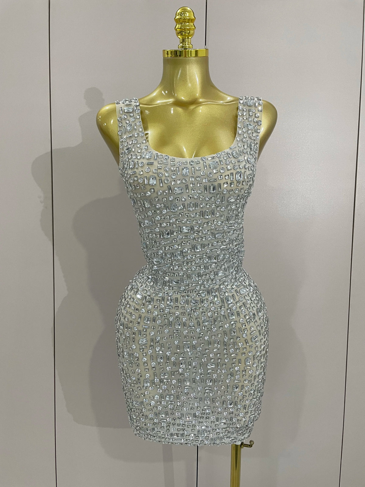 Crystal Starlight Mesh Mini Dress