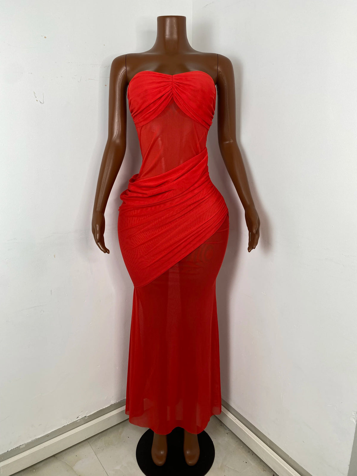 Flame Strapless Maxi Dress