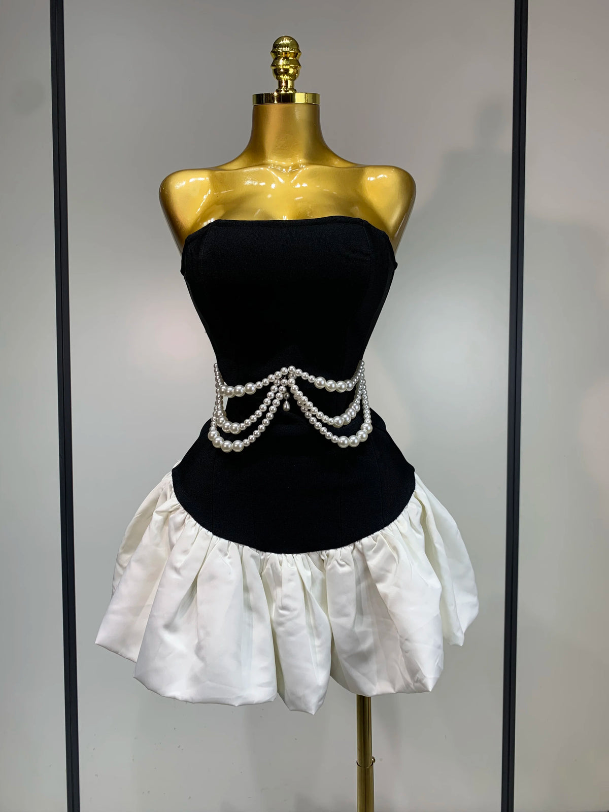 Beaded Elegance Strapless Mini Dress