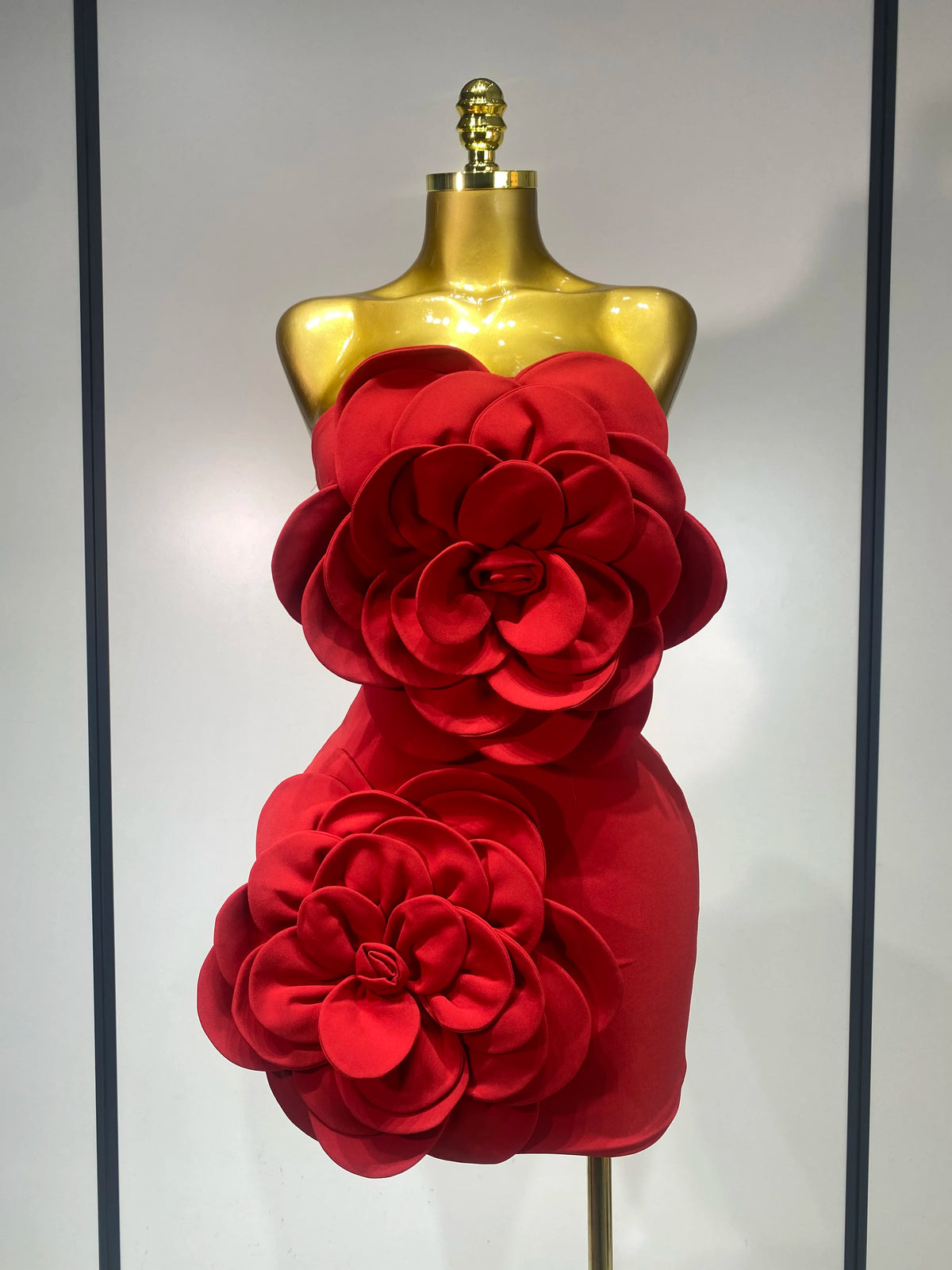 Kormanly Strapless Appliqué Mini Dress
