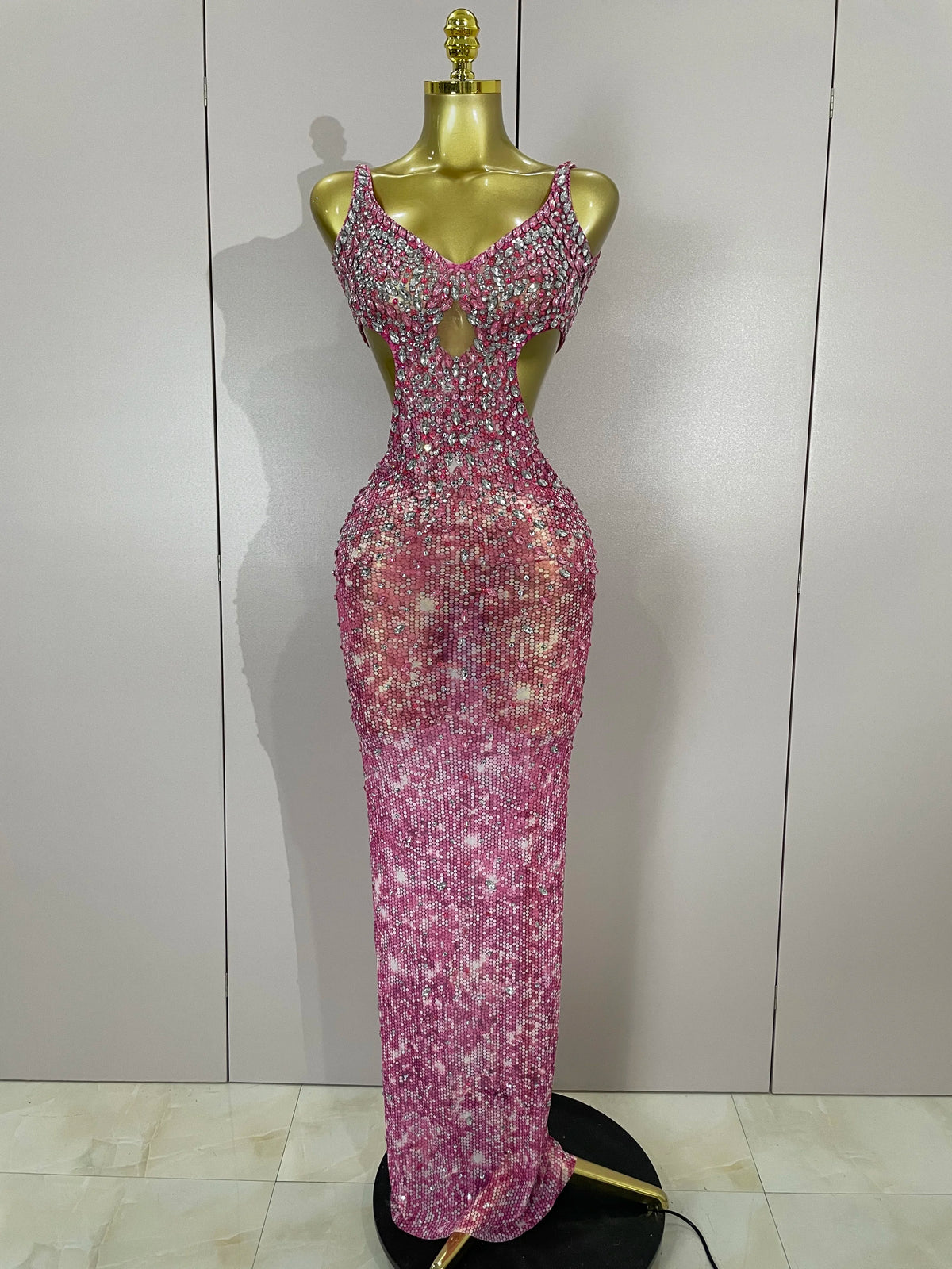 Crystal Mirage Mesh Maxi Dress