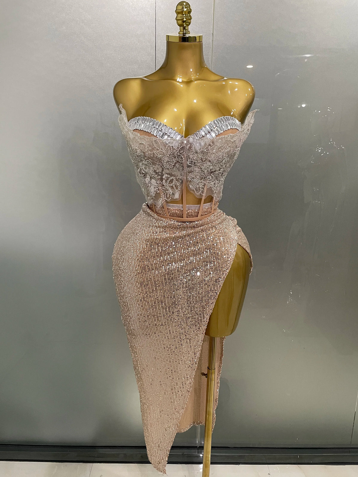 Sparkle Rhinestone Two-Piece Set