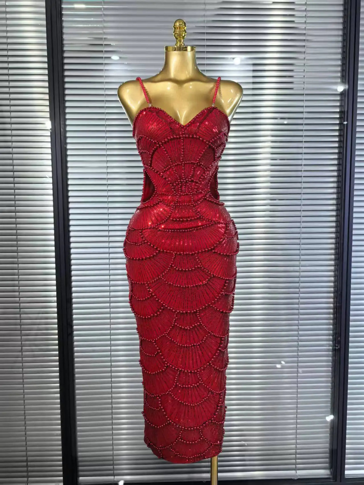 Pearl Luxe Cut-Out Maxi Gown
