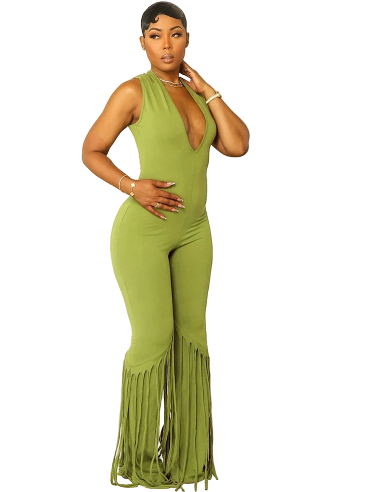 Fringe Affair Deep V Jumpsuit