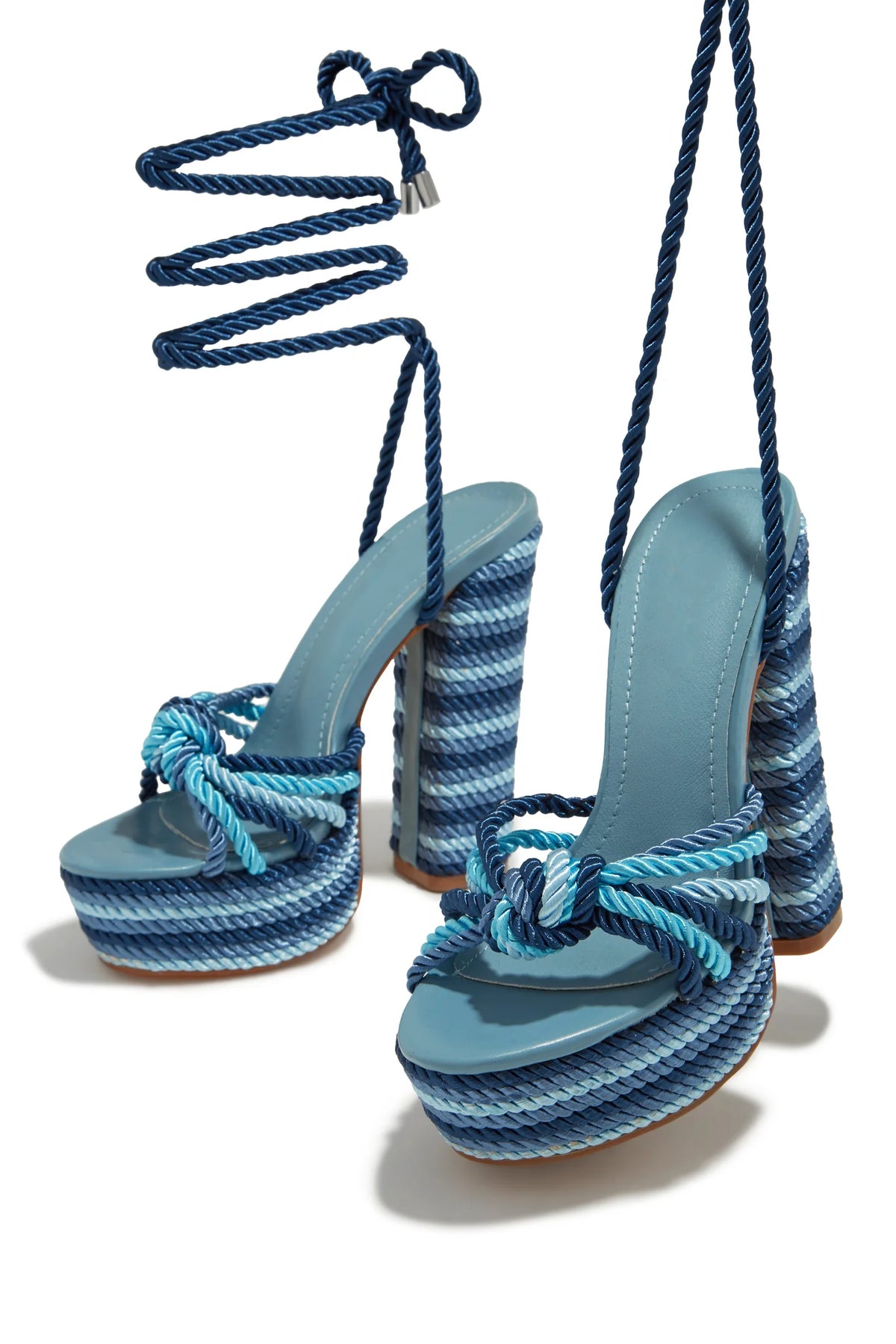 Coastal Chic Platform Sandals (Blue)