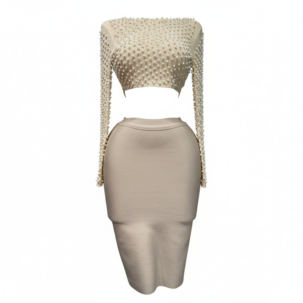 Pearl Mirage Two-Piece Set (Nude)