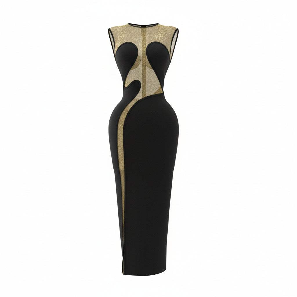 Bday Vibes Bandage Dress (Black)