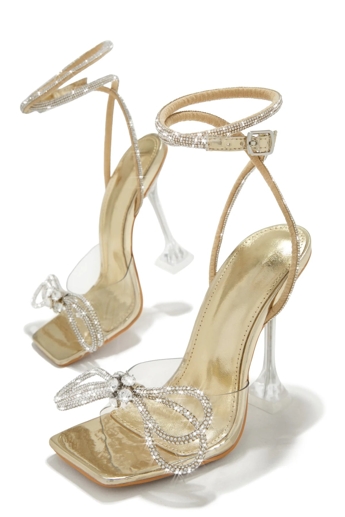 Embellished Single Sole Heel (Gold)