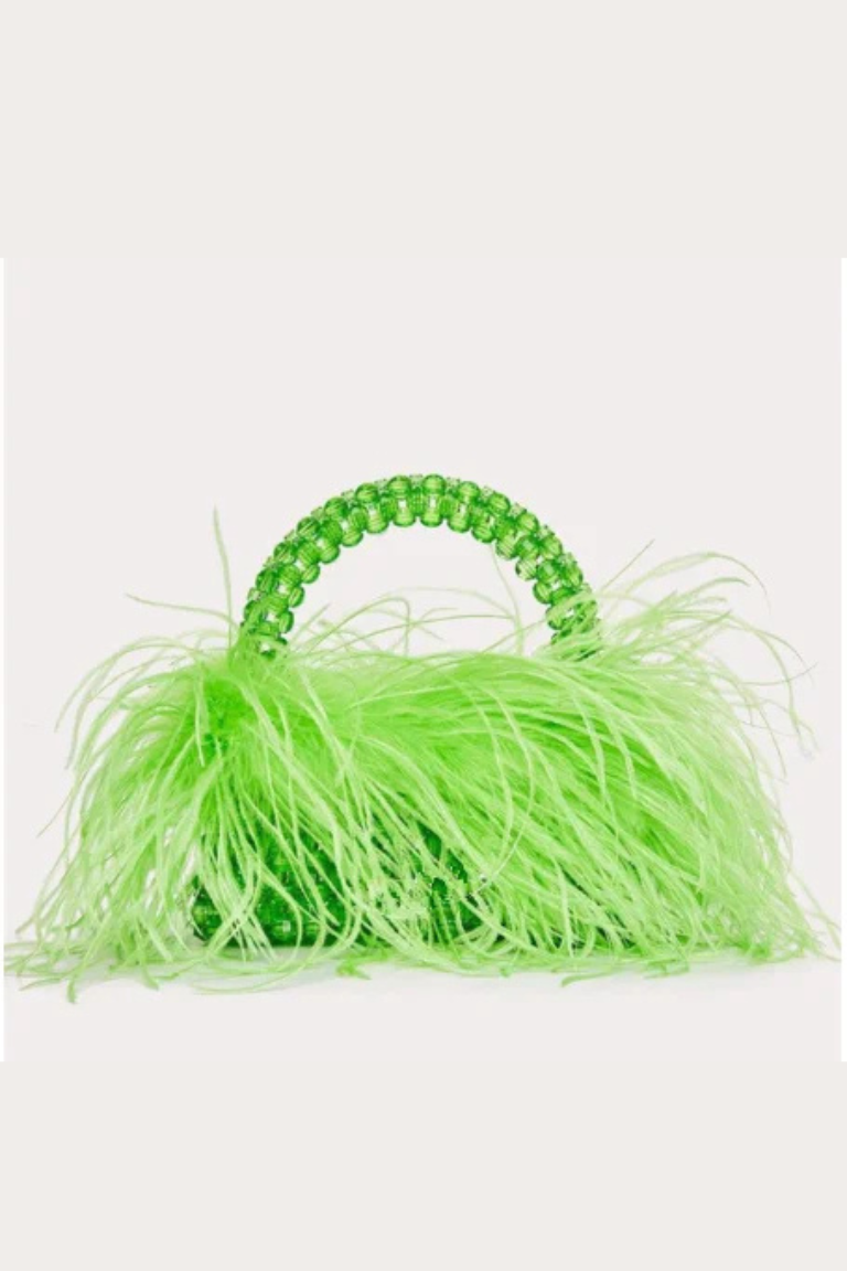 Celeste Pearl  Feather Clutch