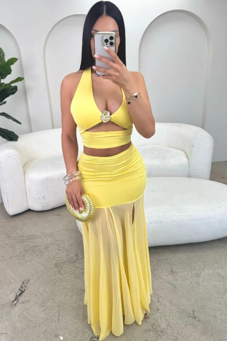 Chiffon Bubble Skirt Set