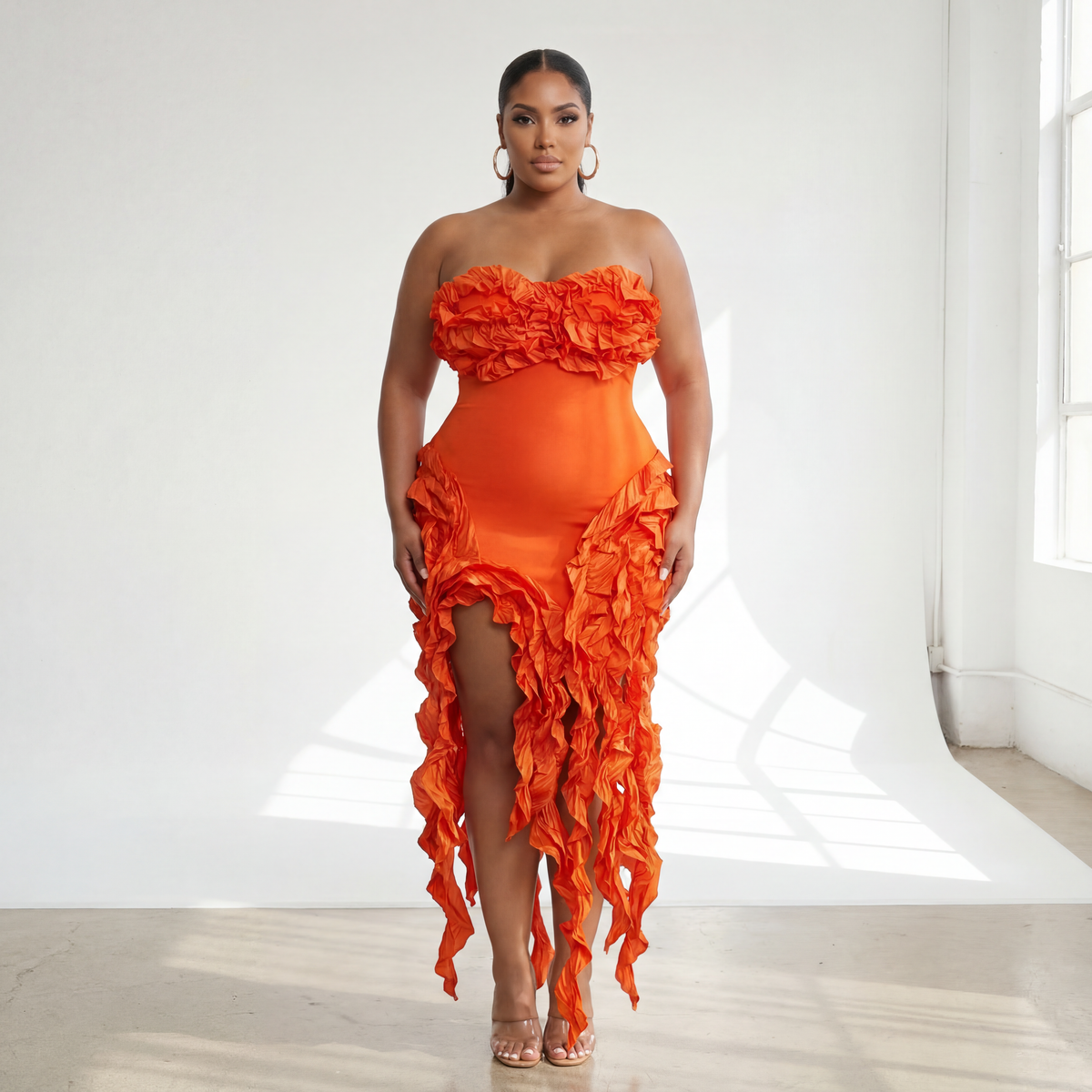 Shanti Babe Plus Dress (Orange)